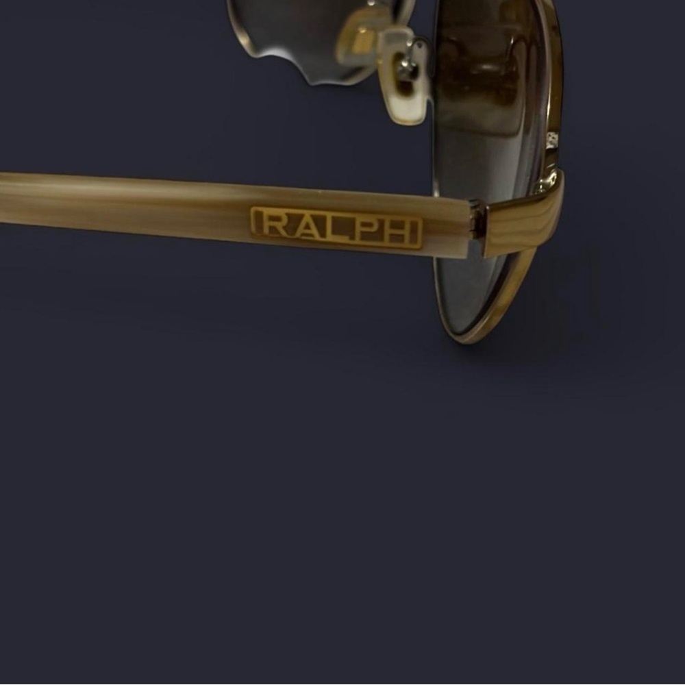 SOLD!! Ralph Lauren Tan Aviator Sunglasses - Picture 2 of 5